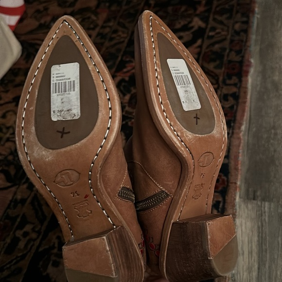 Anthropologie Embroidered Leather Western Boots Italian cowboy Marco Delli 36 - Picture 6 of 6